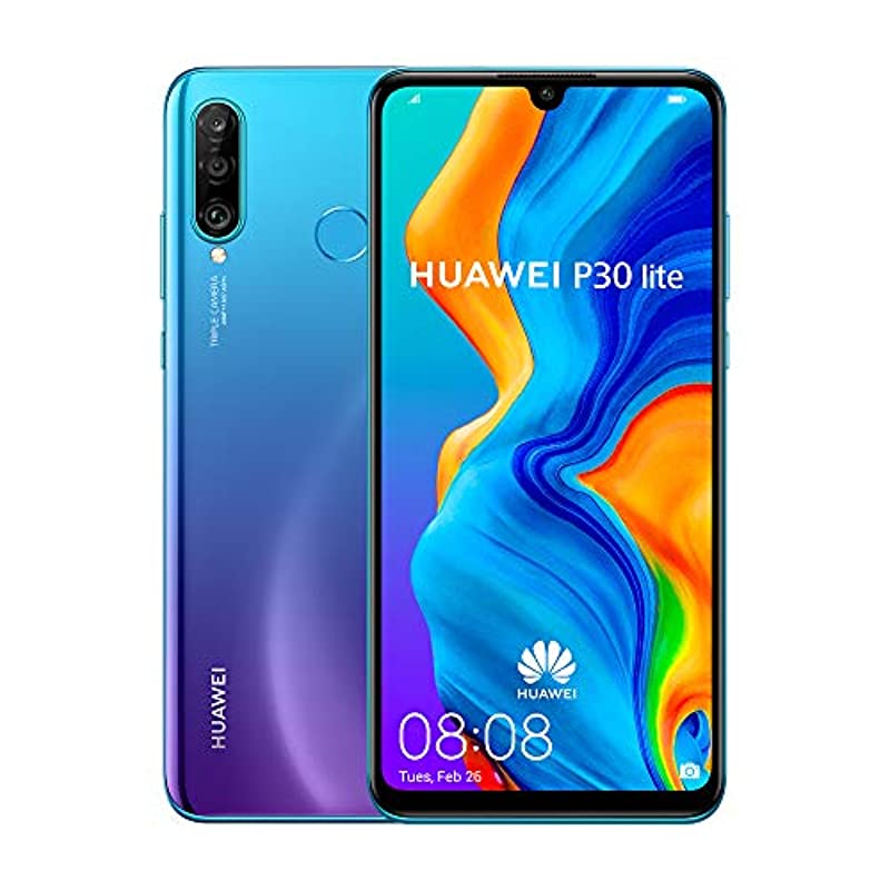 Huawei P30 Lite 128 GB 6.15 inch FHD Dewdrop Display Smartphone with MP AI Ultra-wide Triple Camera, 4GB RAM, Android 9.0 Sim-Free Mobile Phone, Single SIM, UK Version, Blue