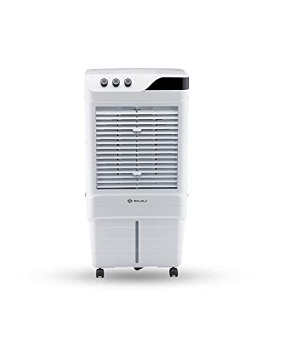 Bajaj DMH 90 Neo 90L Desert Air Cooler for home with DuraMarine Pump (2-Yr Warranty by Bajaj), Hexacool & TurboFan Technology, Ice Chamber, 90-Feet Air Throw & 3-Speed Control, White Cooler for room