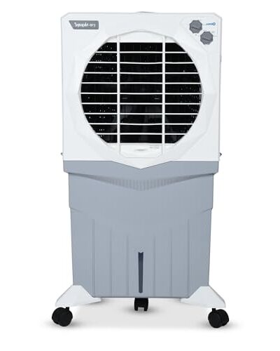 Symphony Jumbo 75 XL+ Desert Air Cooler for Home with Honeycomb Pads, Powerful Fan, and Cool Flow Dispenser (75L, White)