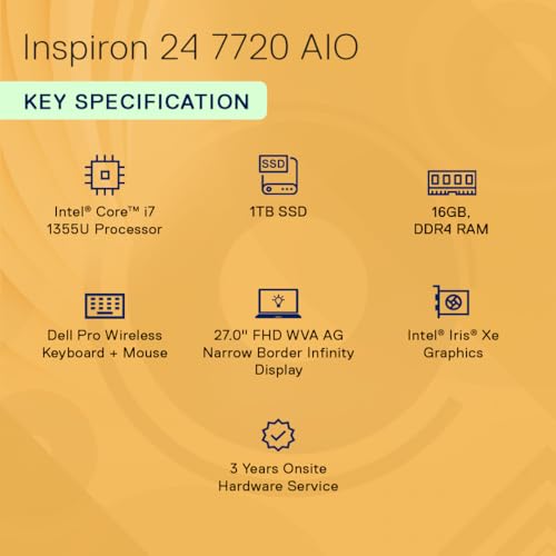 Dell 27" All-in-One PC (7720), 13th Gen Intel i7-1355U, - Image 2