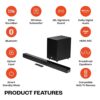 JBL Cinema SB271, Dolby Digital Soundbar with Wireless Subwoofer - Image 2