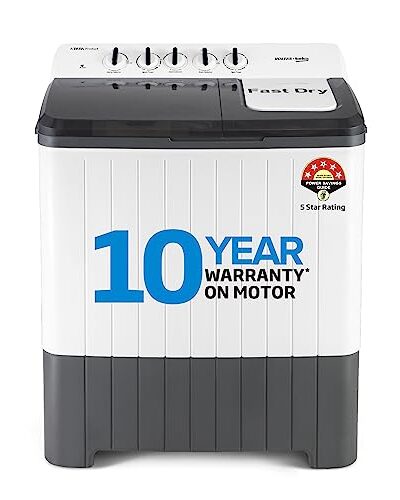 Voltas Beko 10 Kg 5 Star Semi Automatic Top Load Washing Machine (WTT100UPA/GR5KPTD, Grey)