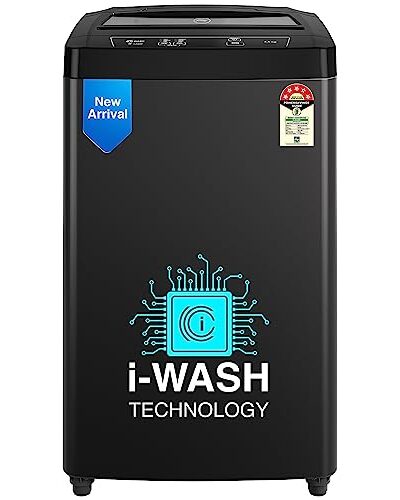 Godrej 6.5 Kg 5 Star I-Wash Technology for Automatic One Touch Wash Fully-Automatic Top Load Washing Machine (2023 Model, WTEON 650 AP 5.0 GPGR, Graphite Grey, With Toughened Glass Lid)