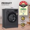 LG 7 Kg 5 Star Inverter Touch panel Fully-Automatic Front Load Washing Machine with In-Built Heater (FHM1207SDM, Middle Black, Steam for Hygiene Wash) - Image 5