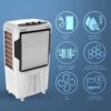 Crompton Optimus Desert Air Cooler- 65L; with 18” Fan, Everlast Pump, Large & Easy Clean Ice Chamber, Humidity Control; White & Black - Image 4
