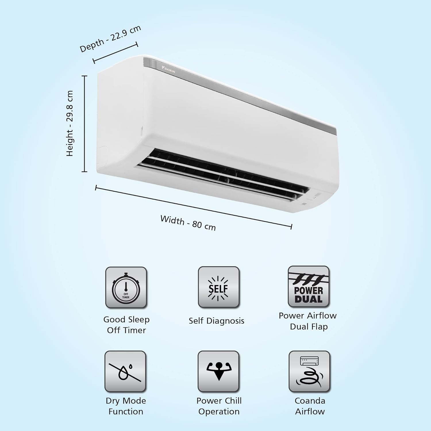 Daikin 0.8 Ton 3 Star, Fixed Speed Split AC (Copper, PM 2.5 Filter, 2022 Model, FTL28U, White) - Image 4